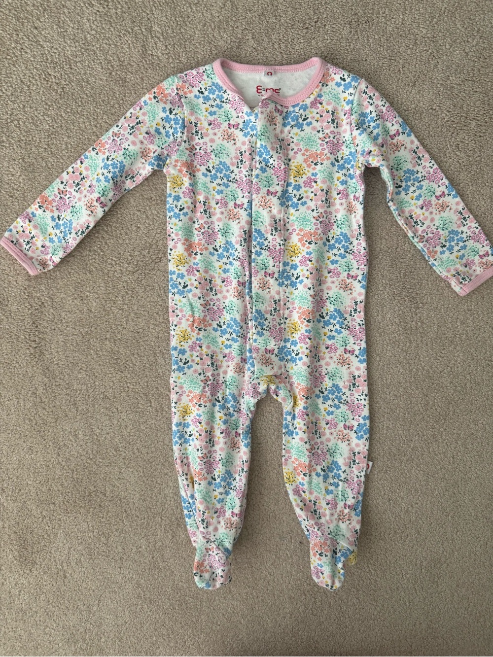 Magnetic Me Floral Footed One-Piece Pajamas in Multicolor- size 6/9 month